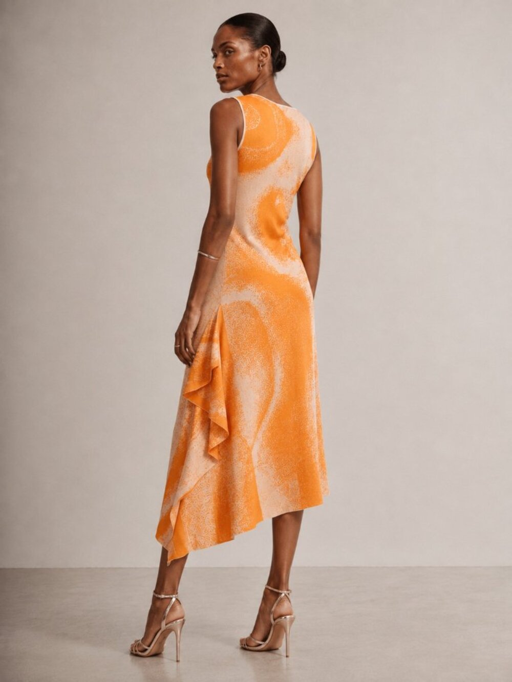 Desigual Jacquard Keyhole Ruched Asymmetrical Statement Dress